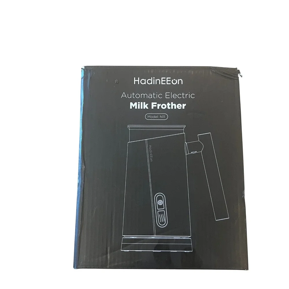 HadinEEon Automatic‎ Electric Milk Frother N11 White Chrome Hot Cold Foam Maker
